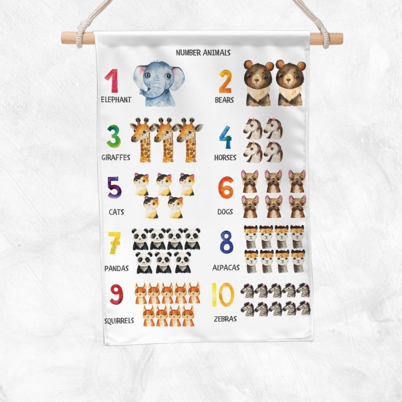 Number Animal Educational Banner