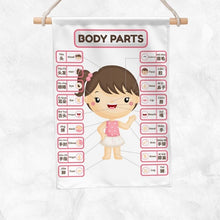 Load image into Gallery viewer, Body Parts (Girl) Educational Banner
