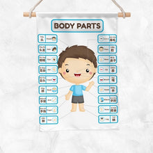 Load image into Gallery viewer, Body Parts (Boy) Educational Banner
