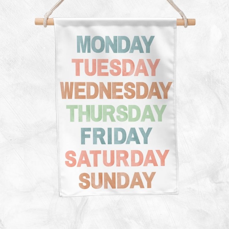 Days Of The Week Educational Banner (Pastel)