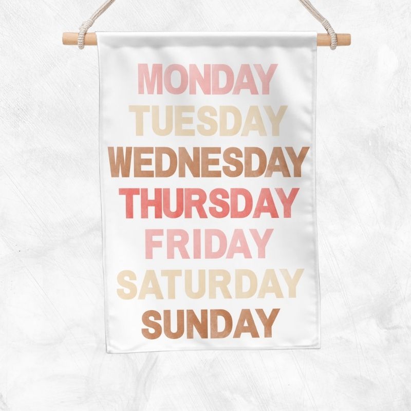 Days Of The Week Educational Banner (Pink)