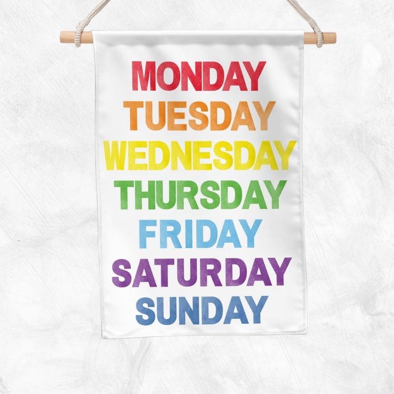 Days Of The Week Educational Banner (Rainbow)