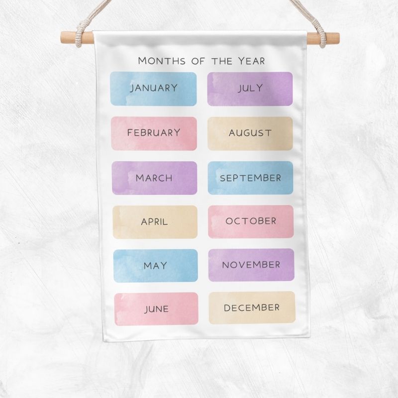 Months Of The Year Educational Banner (Unicorn)