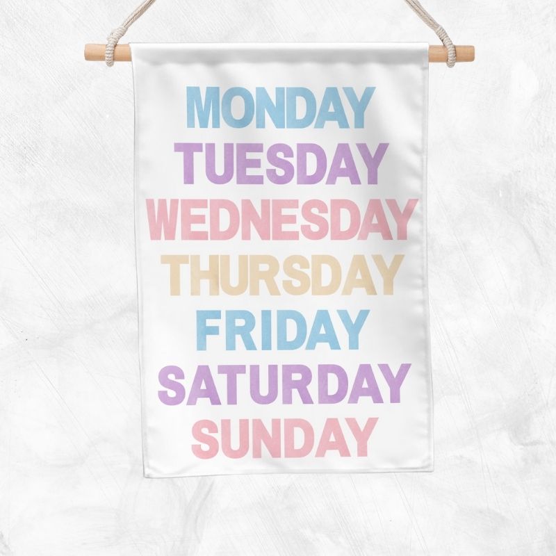 Days Of The Week Educational Banner (Unicorn)