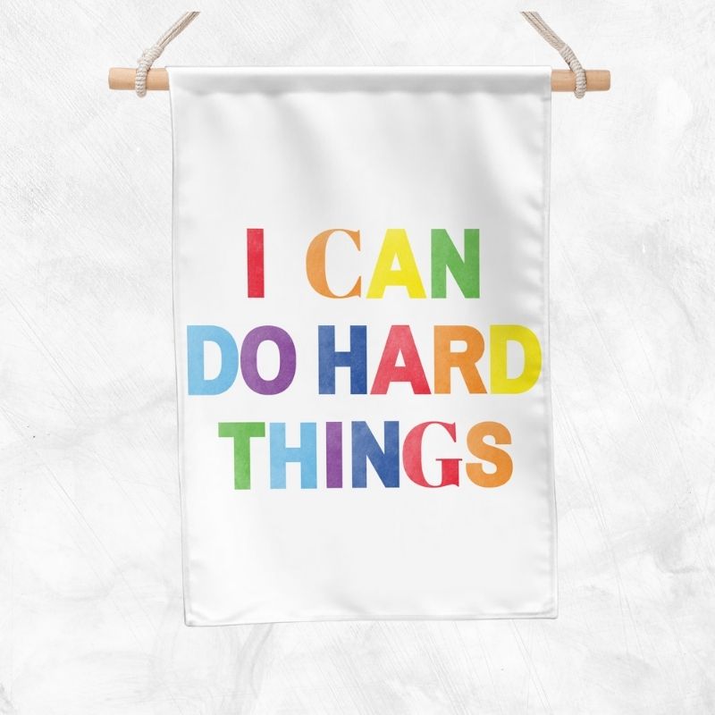 I Can Do Hard Things Banner (Rainbow)