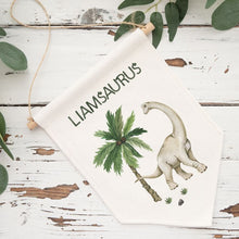 Load image into Gallery viewer, Personalized Dinosaur Flag Pennant
