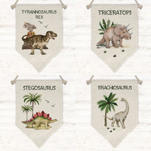Load image into Gallery viewer, Personalized Dinosaur Flag Pennant
