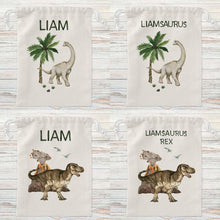 Load image into Gallery viewer, Dinosaur Canvas Pouch

