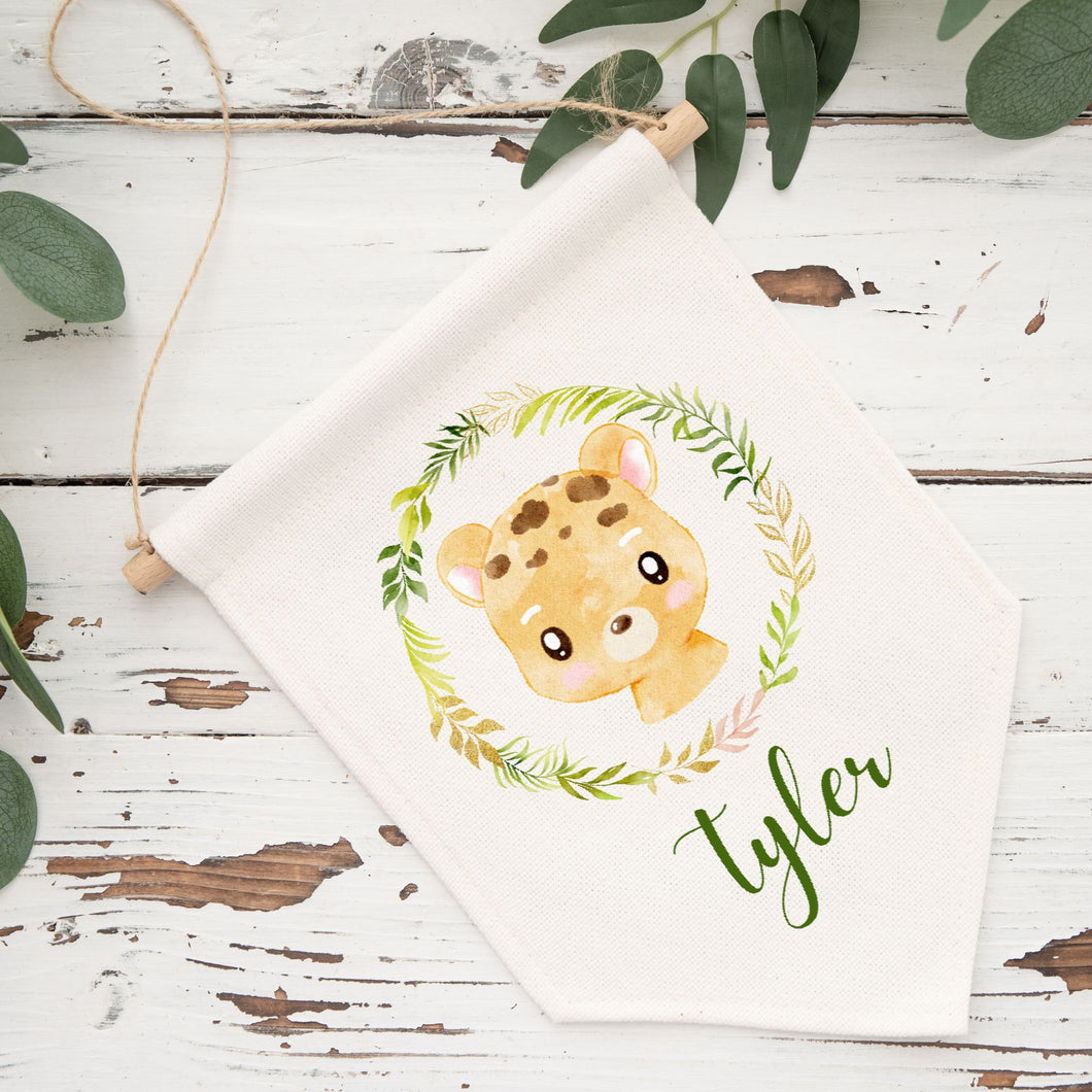 Personalized Animal Baby Face Flag Pennant
